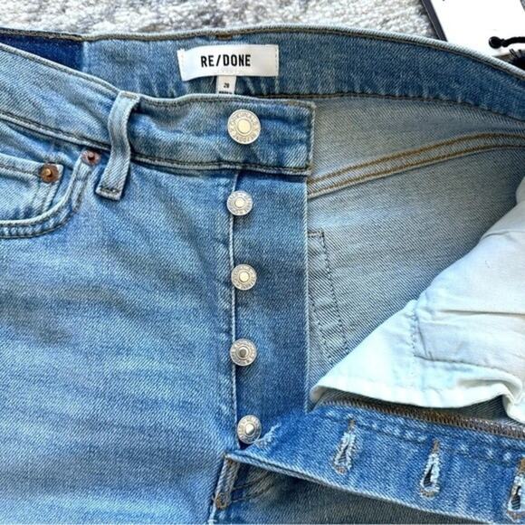 NWT RE/DONE 90s High Rise Ankle Crop Destroy Sanded Blue Size 28 - Picture 5 of 14